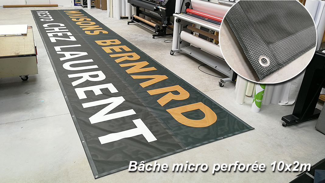 Bâche microperforée 10x2m